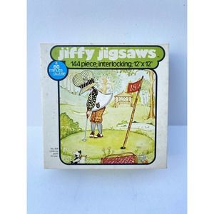 Vtg Puzzle Parker Bros Jiffy Jigsaw Little Ivy Putts for Par - 144 pc Golf